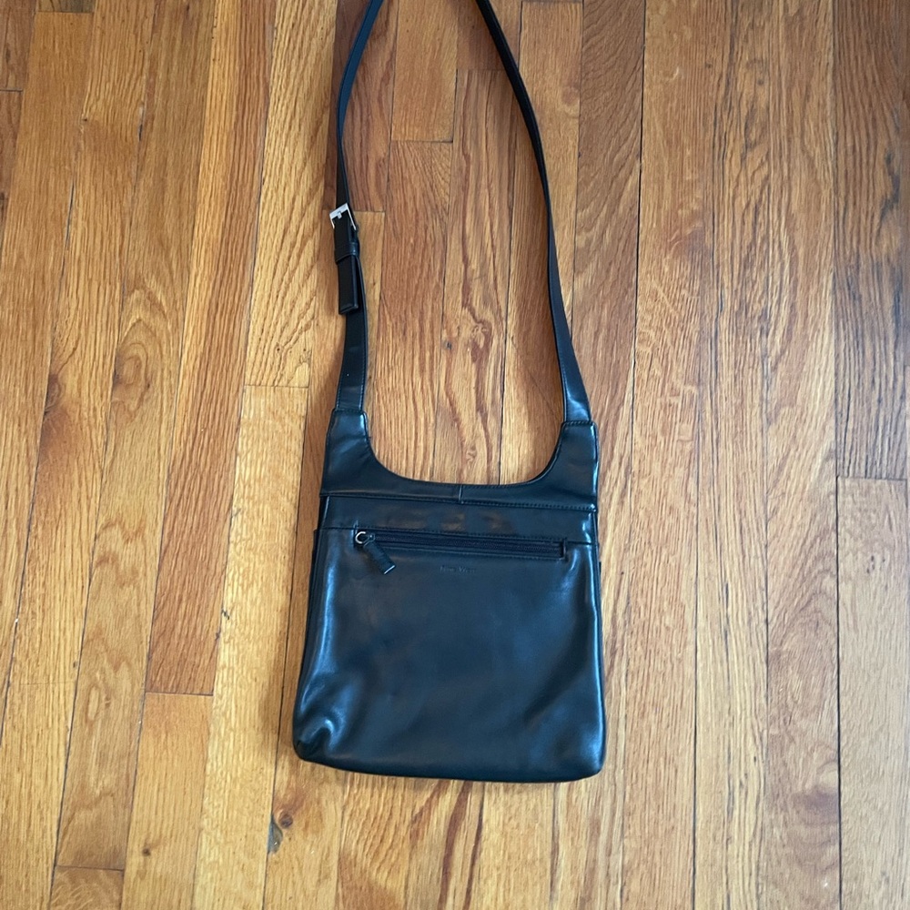 Nine West Black Leather Crossbody Bag